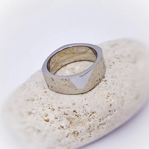 Unisex Stainless Steel Square Ring size S