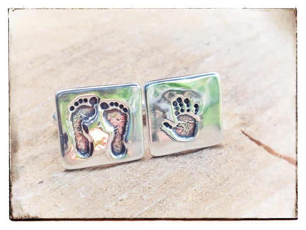 Hand / Foot / Paw Print Square Cufflinks