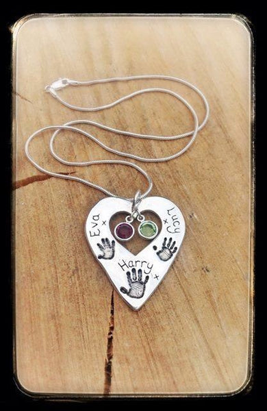 Exclusive Dinky Design "Hands on my Heart" Hand/Foot/Paw Print Pendant/Necklace