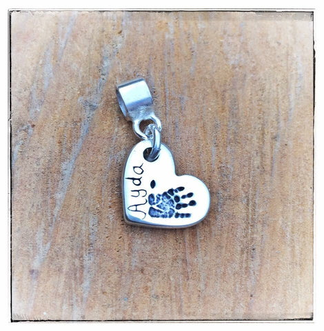Double Sided Hand/Foot/Paw Print Charm  (to fit Pandora)