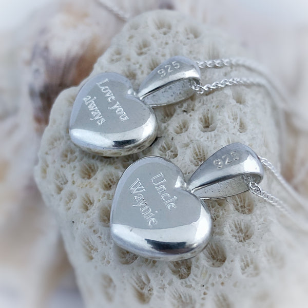 “Evie” Small Heart / Oval Memorial Necklace