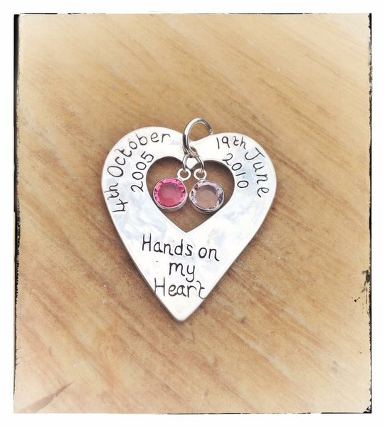 Exclusive Dinky Design "Hands on my Heart" Hand/Foot/Paw Print Pendant/Necklace